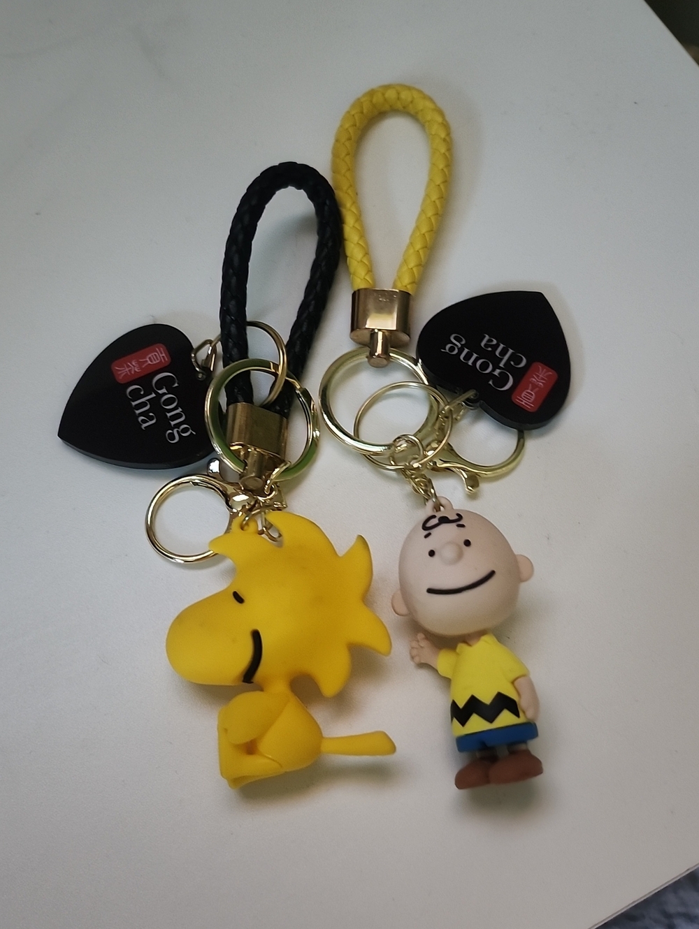 Yellow Charlie Brown & Woodstock Keychain Set